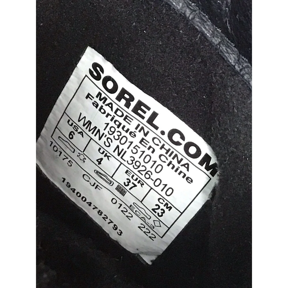 Sorel Joan Of Arctic Next Lite NL3926-010 Womens Size 6 Snow Boots Black Boot